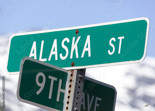Skagway Town Alaska Street Sign