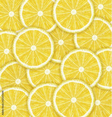 Lemons cutted background. Vector illustration