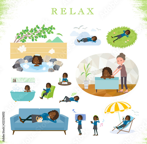 flat type School girl Black_relax