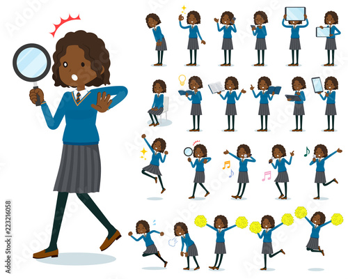 flat type School girl Black_Action