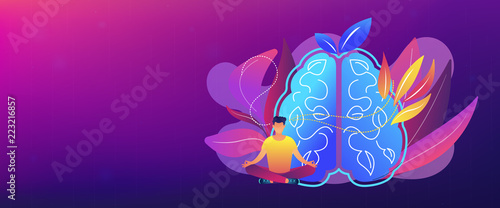 Calmness and releasing stress concept header banner.
