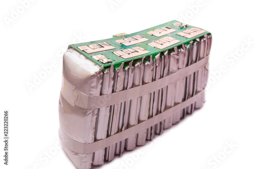Battery pack for electric scooter In white background Battery deterioration.