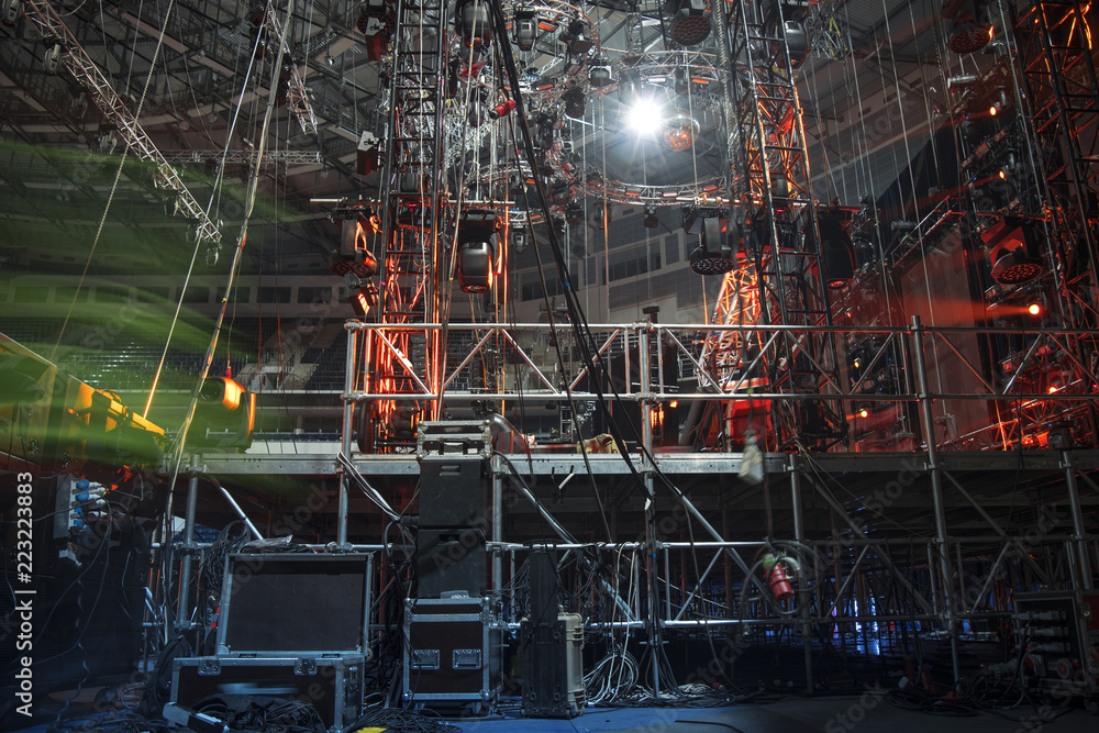 Preparing the stage for a concert