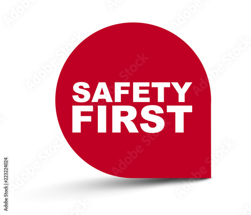 red vector banner safety first