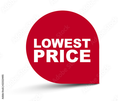 red vector banner lowest price