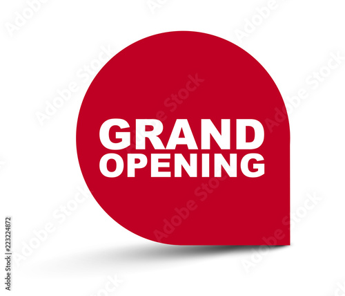 red vector banner grand opening