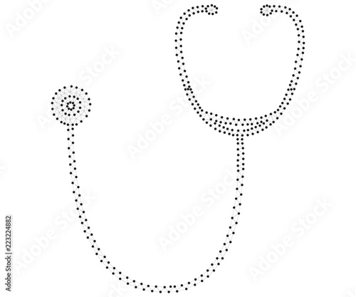 stethoscope, polygon, black-white 2