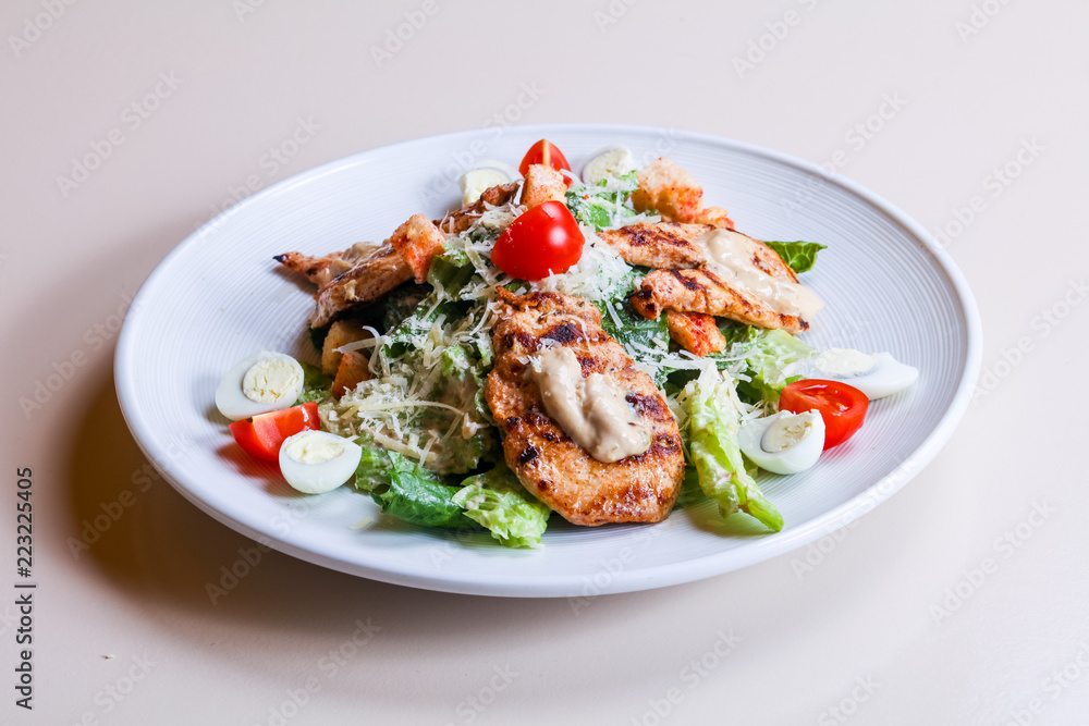 Caesar salad with chicken