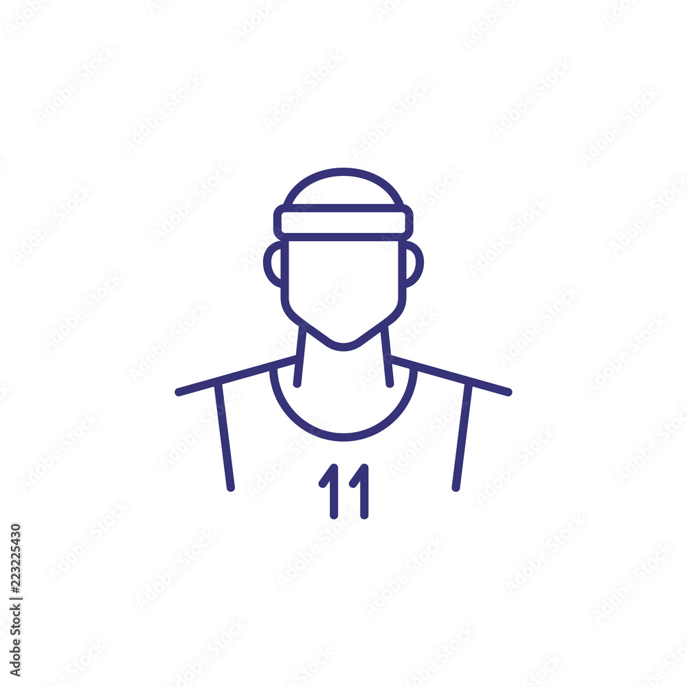 Basketball player line icon. Sportsman, profile, avatar. Occupation  concept. Can be used for topics like sport, ball game, team member Stock  Vector | Adobe Stock