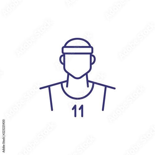 Basketball player line icon. Sportsman, profile, avatar. Occupation concept. Can be used for topics like sport, ball game, team member