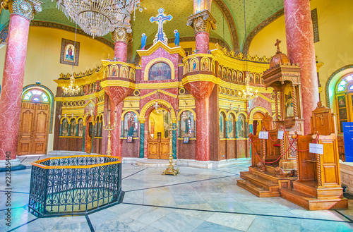 The interior of Saint George Orthodox Church in Cairo, Egypt photo