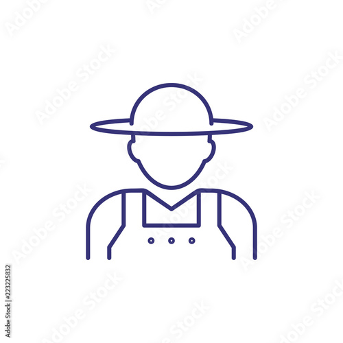 Farmer line icon. Agrarian, gardener, grower. Occupation concept. Can be used for topics like farming, agriculture, harvest