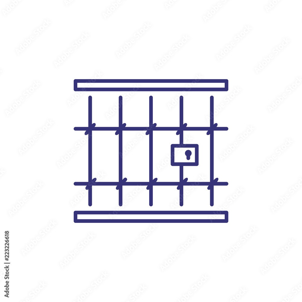 Prison line icon. Cell, jail, cage. Justice concept. Can be used for topics like law enforcement, punishment, imprisonment, arrest Prison line icon. Cell, jail, cage. Justice concept. Can be used for topics like law enforcement, punishment, imprisonment, arrest
