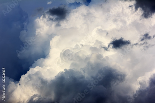 landscape with dark storm clouds before rain