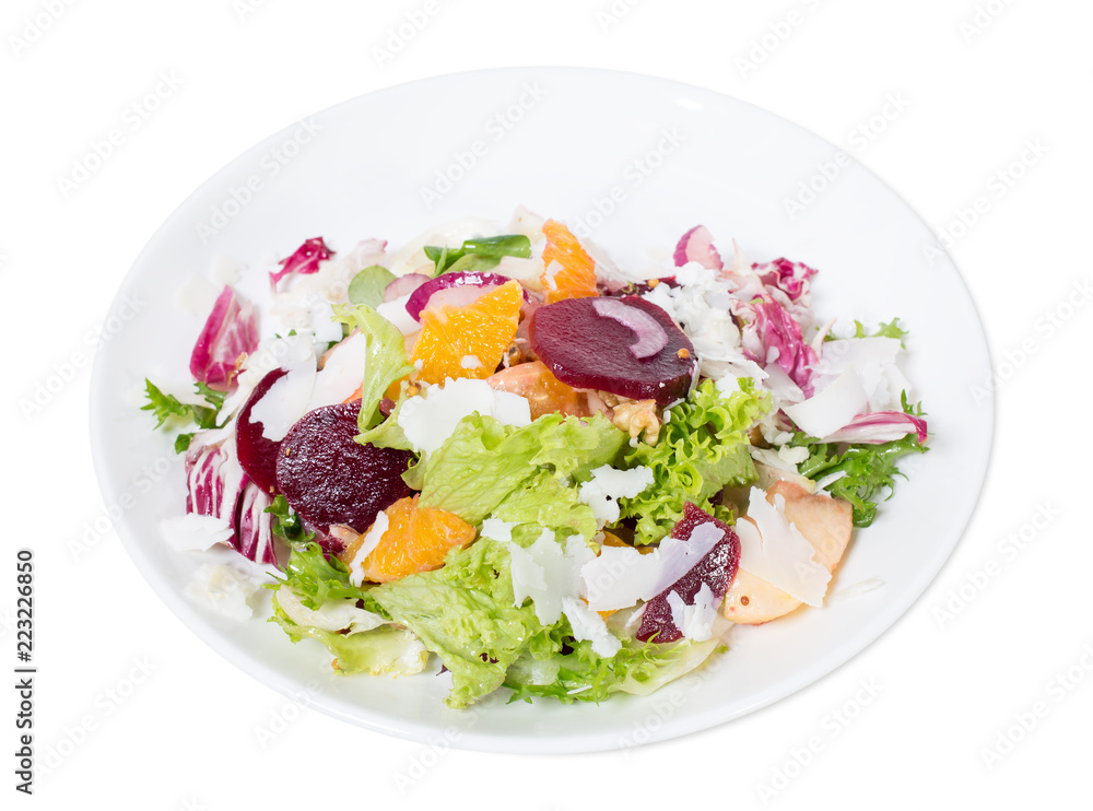 Beet salad with oranges and goat cheese. Beet salad with oranges and goat cheese.