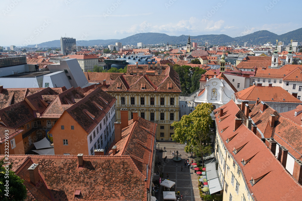 View of Graz from Schlossberg, Austria