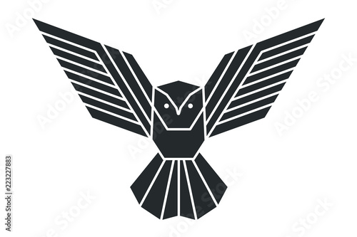 geometric owl logo or a sketch of the tattoo