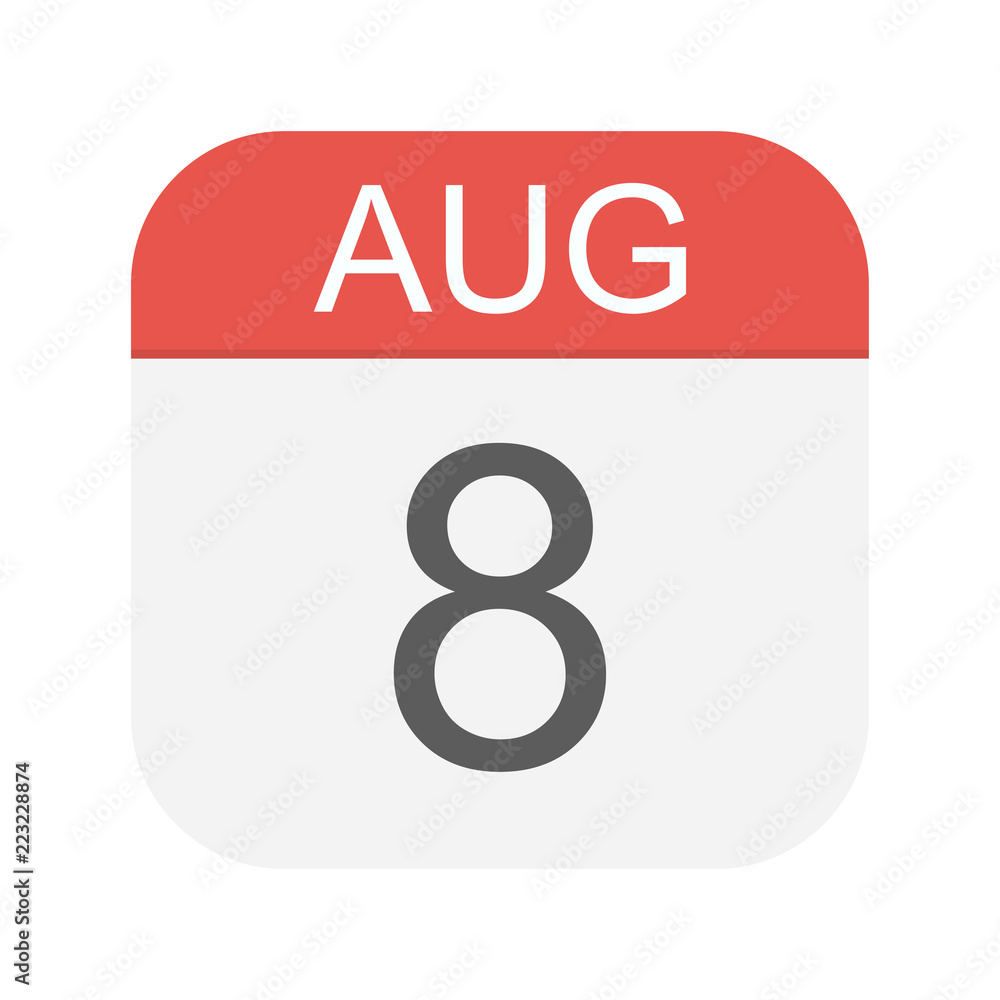 August 8 - Calendar Icon August 8 - Calendar Icon