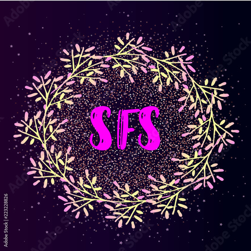 Attracting an audience on the site or in social networks. Internet business -  flat logo with a wreath - an invitation for mutual advertising sfs photo