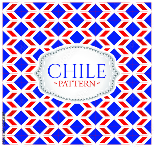 Chile pattern Seamless Background texture and emblem with the colors of the flag of Chile