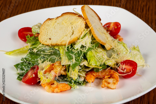 Caesar salad with prawn