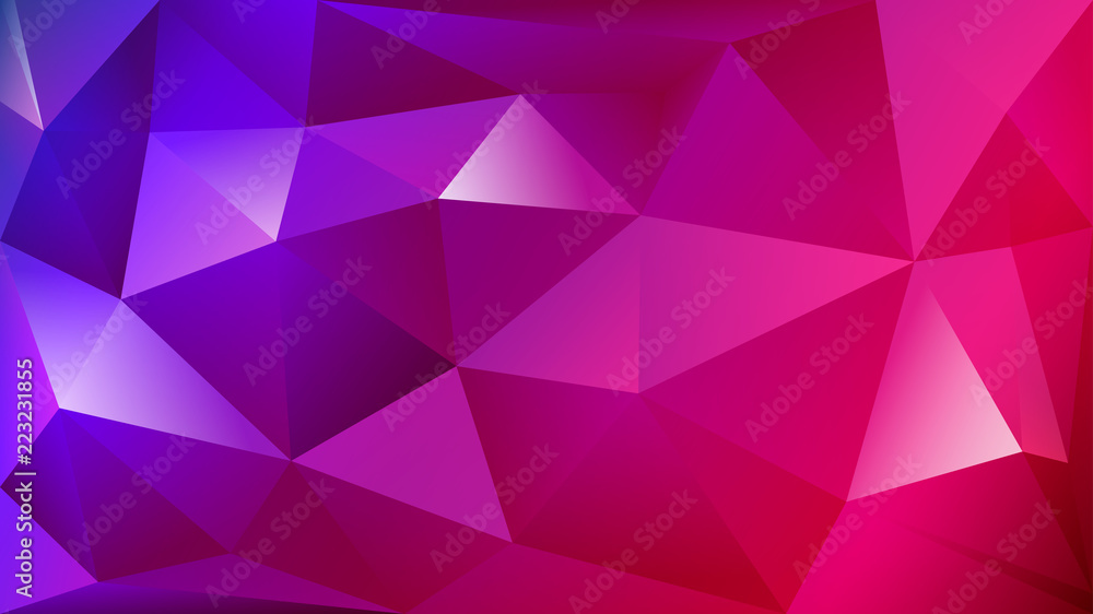 Abstract polygonal background of many triangles in purple colors Abstract polygonal background of many triangles in purple colors