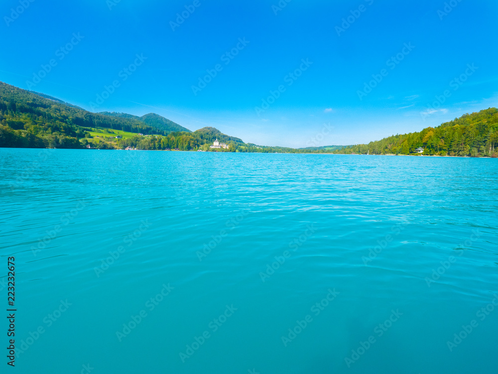 Lake Fuschlsee, Austria, Salzkammergut, on a sunny summer day