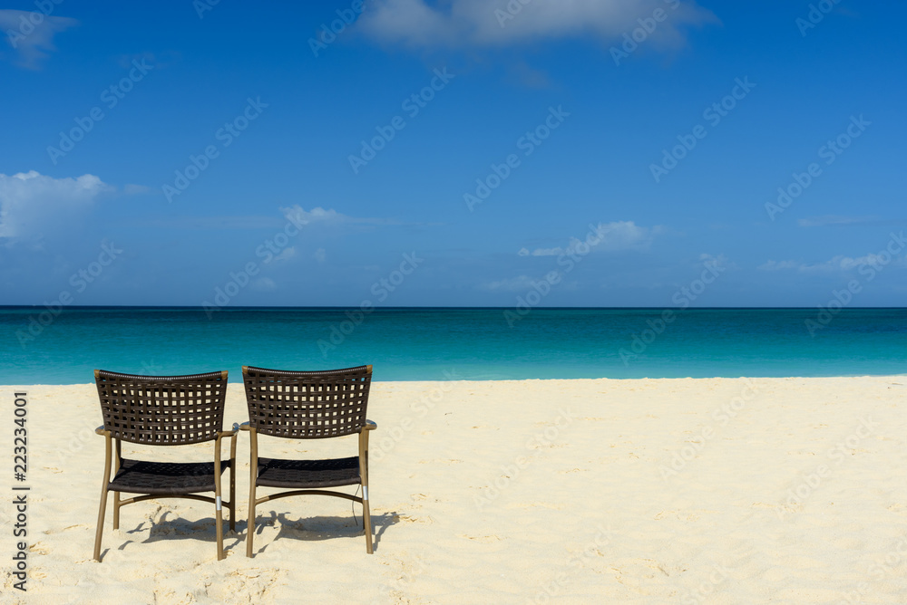 Tropical backgroun with two chair