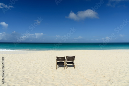 Tropical backgroun with two chair