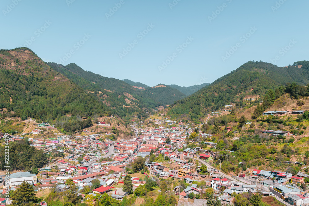 Panoramic view of angangueo's magic town at Mexico