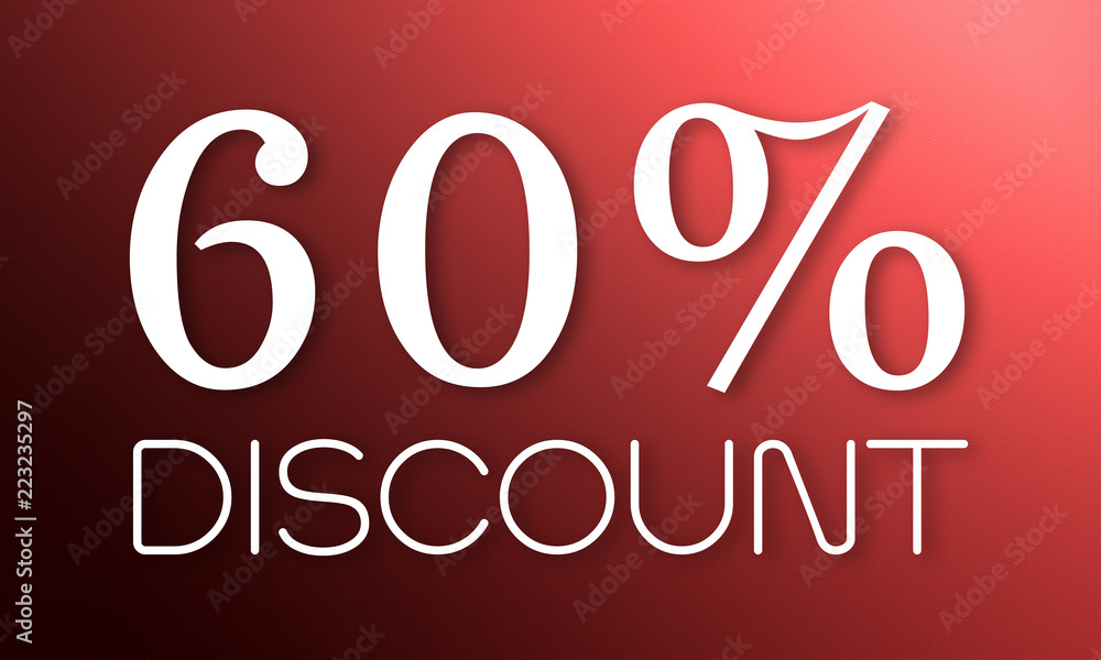 60% Discount - white text on red background 60% Discount - white text on red background