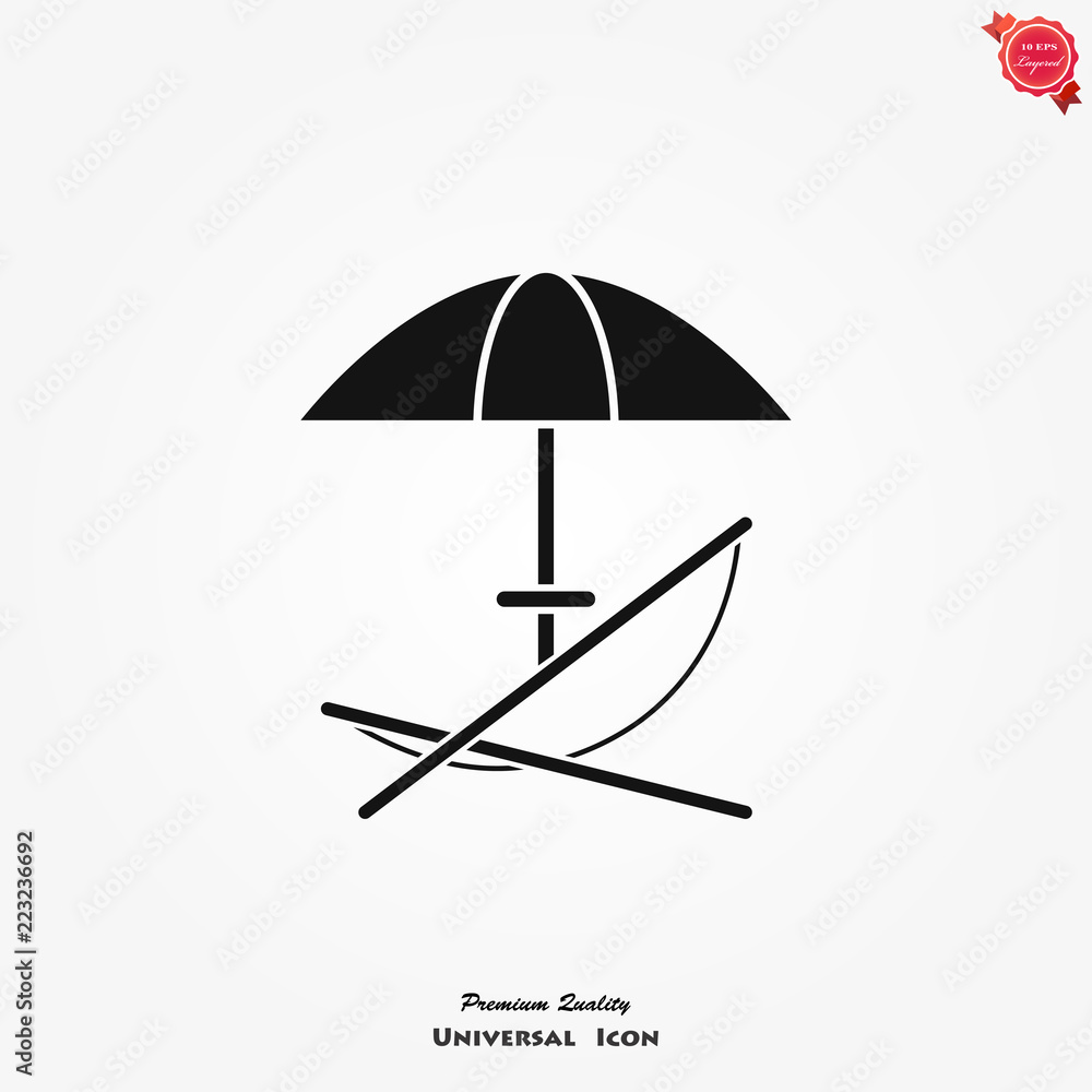 Chaise longue icon vector on white background Chaise longue icon vector on white background
