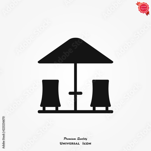 Chaise longue icon vector on white background