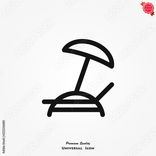 Chaise longue icon vector on white background