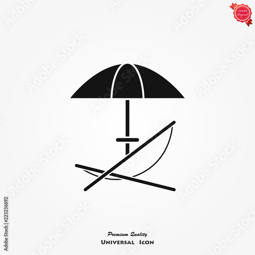 Chaise longue icon vector on white background