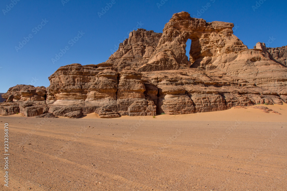 Amazing rock formation  in  Tadrart Rouge. Tassili n’Ajjer National Park,   Algeria 