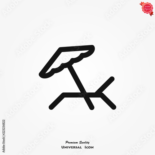 Chaise longue icon vector on white background
