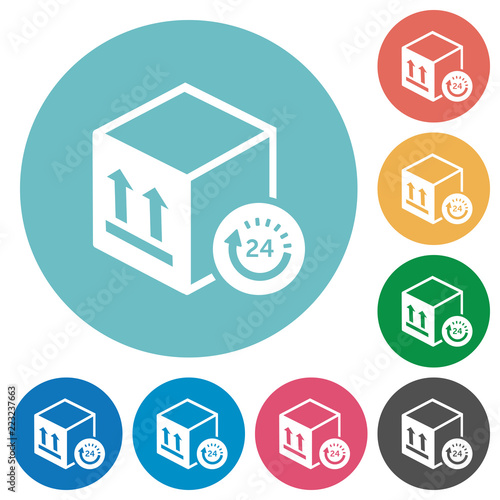 One day package delivery flat round icons photo