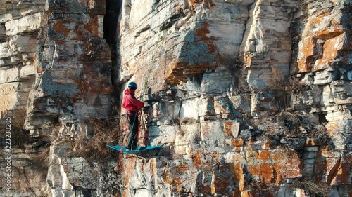 Rock climbing portaledge stands photo