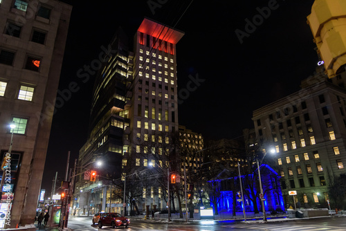 Night view of the street of Toronto