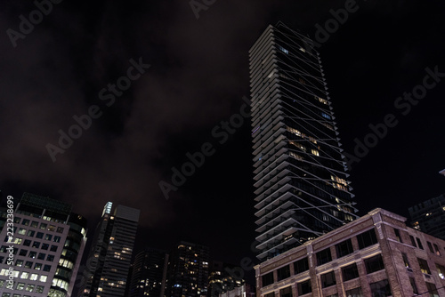 Night view of the street of Toronto
