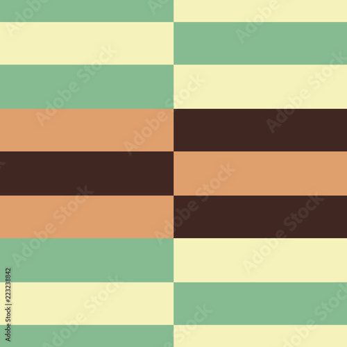 Retro green and brown Horizontal Stripes