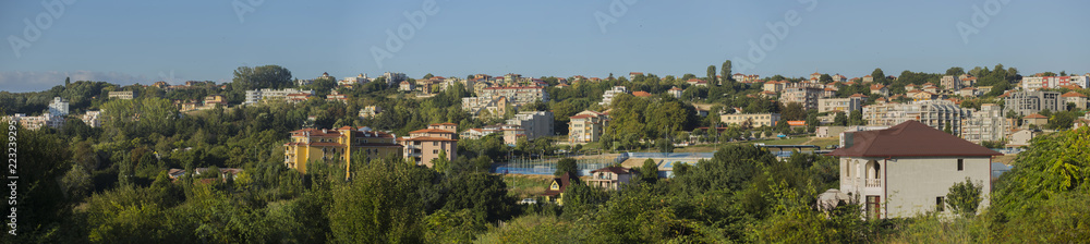 The Bulgarian resorts in the summer. The city of Byala in the morning sun. European recreation area.
