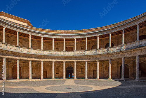 Courtyard of the Palacio de Carlos V in La Alhambra  Granada  Spain