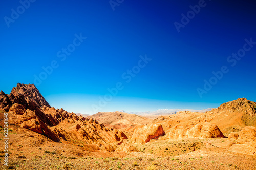 Spectecular mountain landscape next to Gorges du Dades in Morocco