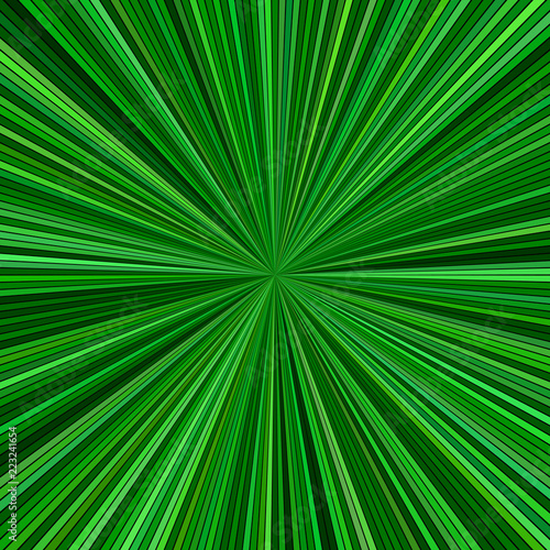 Green hypnotic abstract starburst background - vector graphic from striped rays