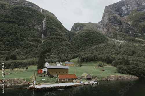 A Road in Norway heading between two hills. photo