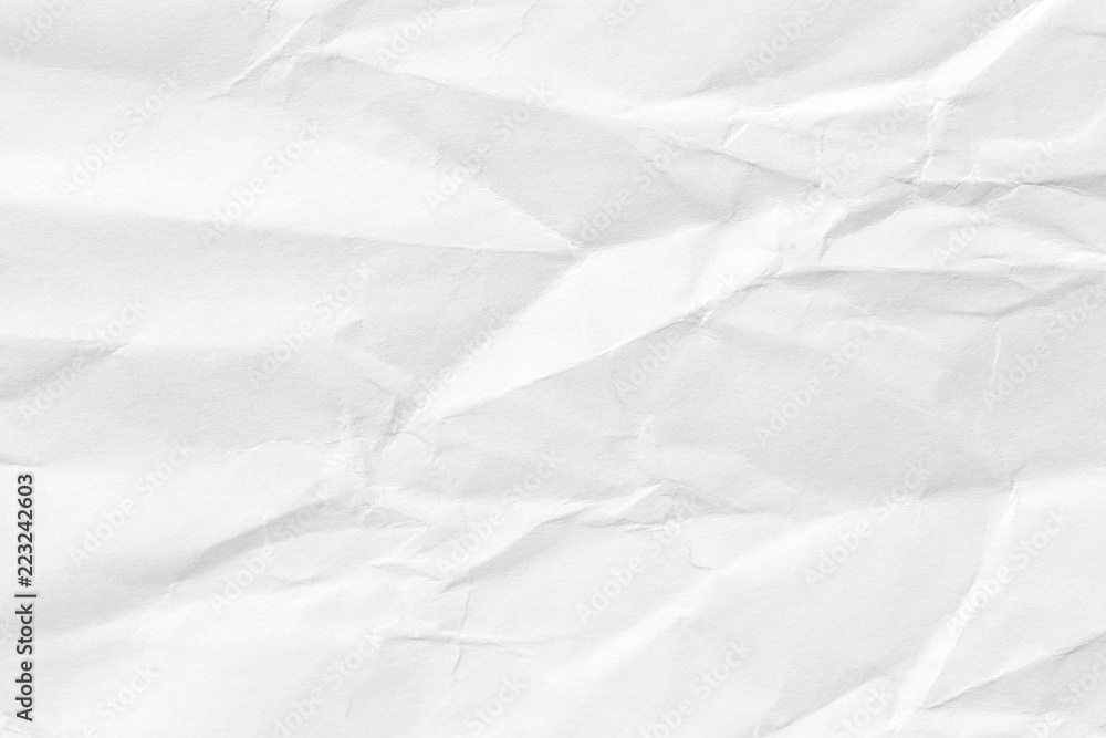 The background is white with an old surface, with cracks and kinks. Texture of paper in retro style, crumple. The background is white with an old surface, with cracks and kinks. Texture of paper in retro style, crumple.