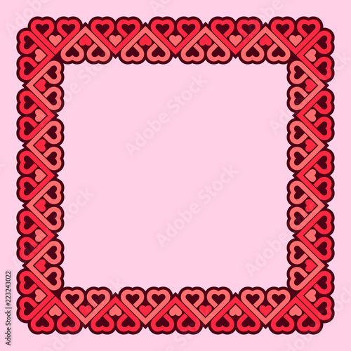 Frame Of Hearts Flat Vector Template
