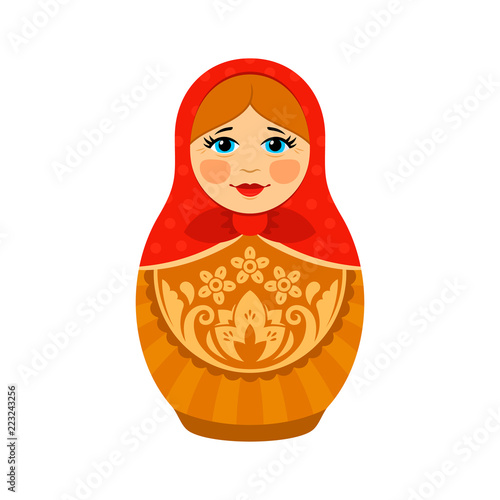 Matryoshka Russian Doll Flat Vector Illustration